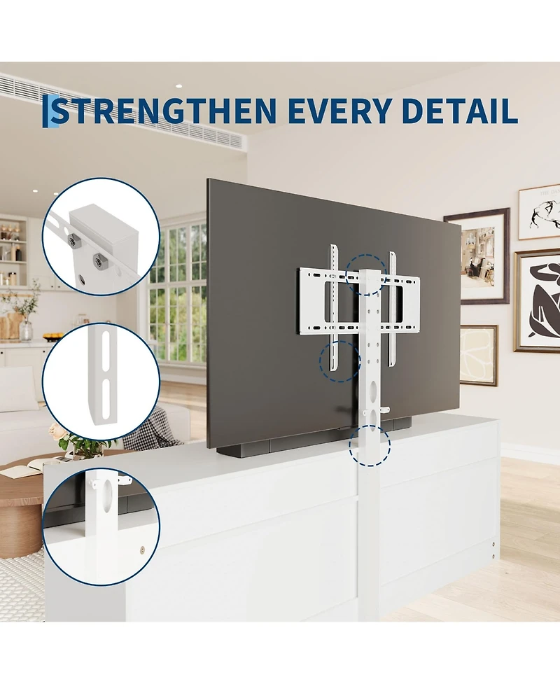 gaomon Home 32" to 80" Entertainment Center, Wood Media Console Dresser with 6 Drawers and Adjustable Bracket.