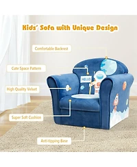 Sugift Kids Astronaut Armrest Upholstered Couch