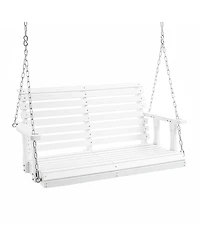 Gouun 4 feet Cedar Hanging Porch Swing with Galvanized Chains, 880 lbs Capacity
