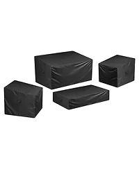 Gouun 420D Waterproof Patio Furniture Cover 4-Piece Set for Outdoor Tables, Chairs and Sofas