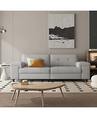 gaomon 85 Inch Modern 3 Seater Sofa Couch with Adjustable Armrests,Living Room Sofa with Plush Chenille Fabric,Couch with Button Tufted Backrest