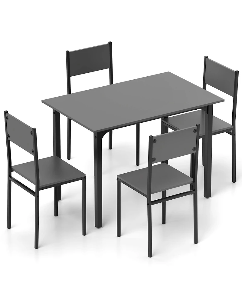 Sugift 5 Piece Dining Table Set Industrial Style Kitchen Table and Chairs for 4