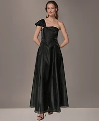 Donna Karan New York Women's Asymmetric-Neck One-Shoulder Gown
