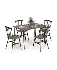 Gouun 5-Piece Kitchen Table Set with 4 High-Back Chairs and Anti-Slip Swivel Feet