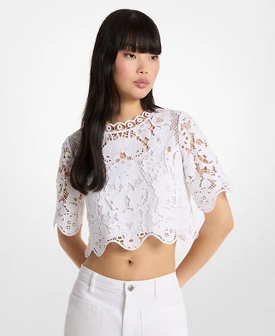 Michael Kors Women's Short-Sleeve Crewneck Top