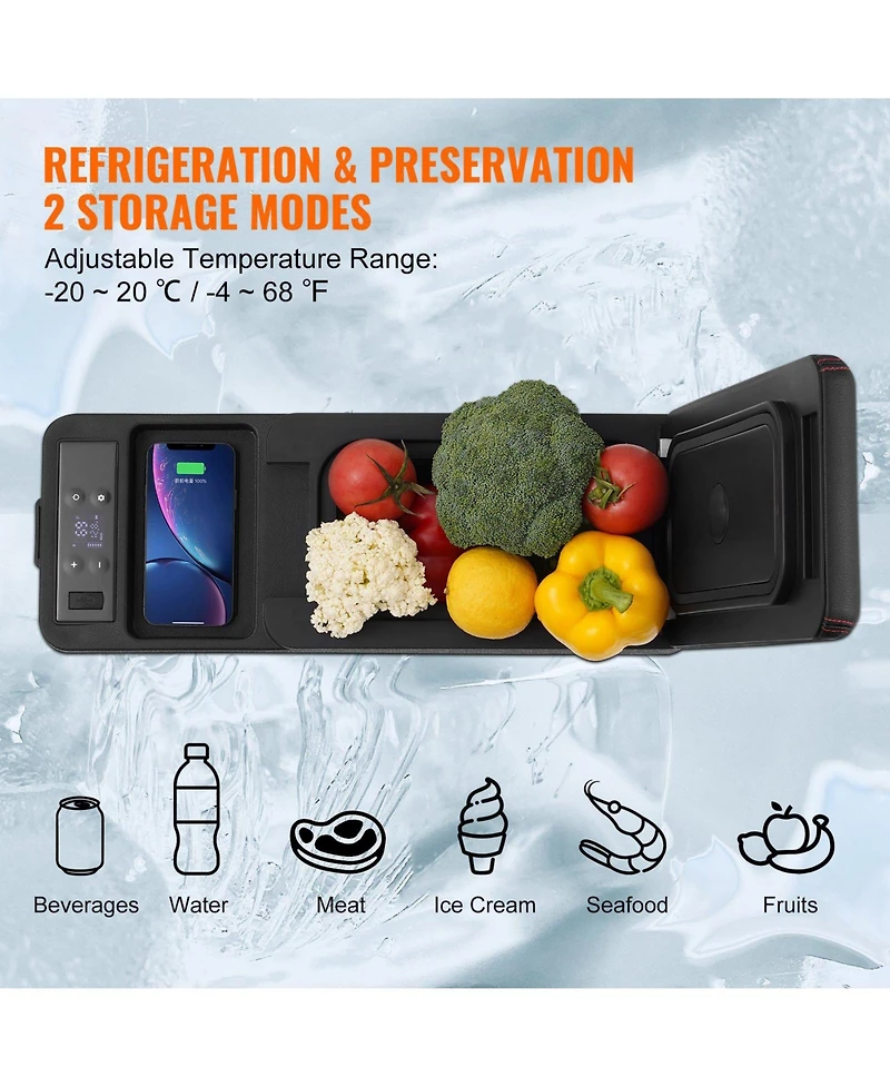 Mecale 8 Liter Car Armrest Refrigerator 12V Portable Single Zone Freezer