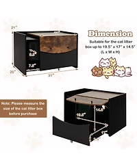 Cozito Cat Litter Box Enclosure Pull-Out Drawer Winding Entry