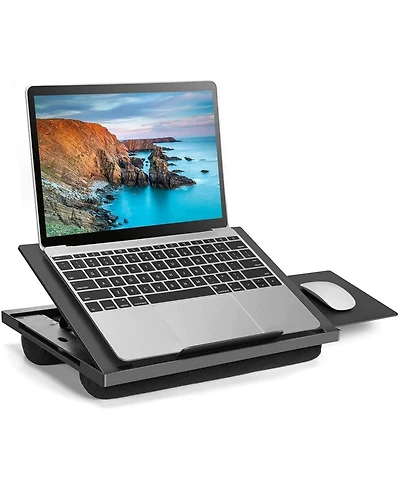 Gnuadz 15.6" Adjustable Lap Desk with Angles Mouse Pad Cushions Laptop Stand