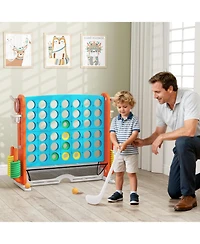 Slickblue Jumbo Connect Game with Ring Toss and Basketball Hoop Set