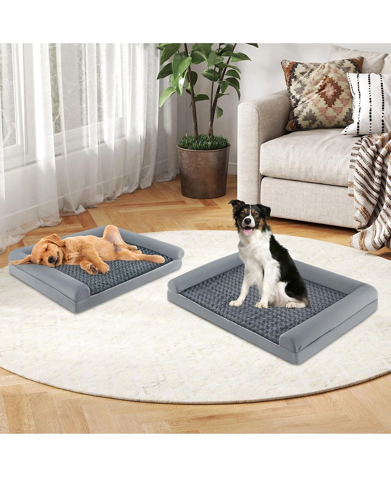 Cozito Orthopedic Dog Bed L 44.5x35 in Foam Sofa Removable Cover
