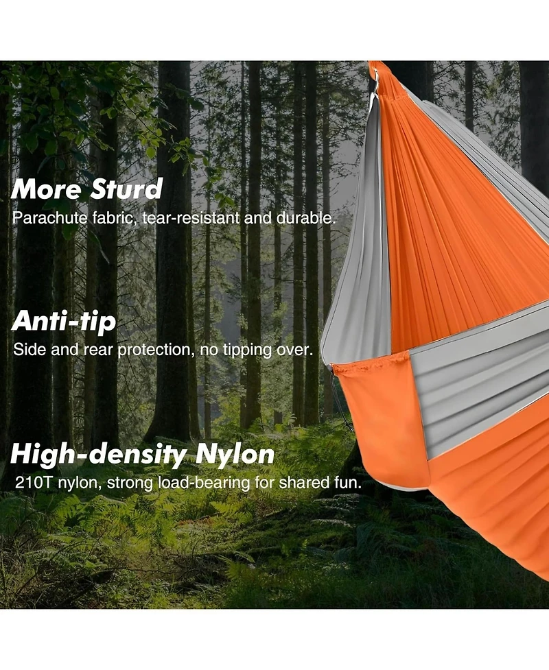 gaomon Durable Camping Hammock – 500lbs Portable Hammock Nylon Camping Hammock Chair - Double with Tree Straps - Portable for Travel, Backpacking