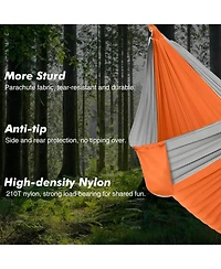 gaomon Durable Camping Hammock – 500lbs Portable Hammock Nylon Camping Hammock Chair - Double with Tree Straps - Portable for Travel, Backpacking