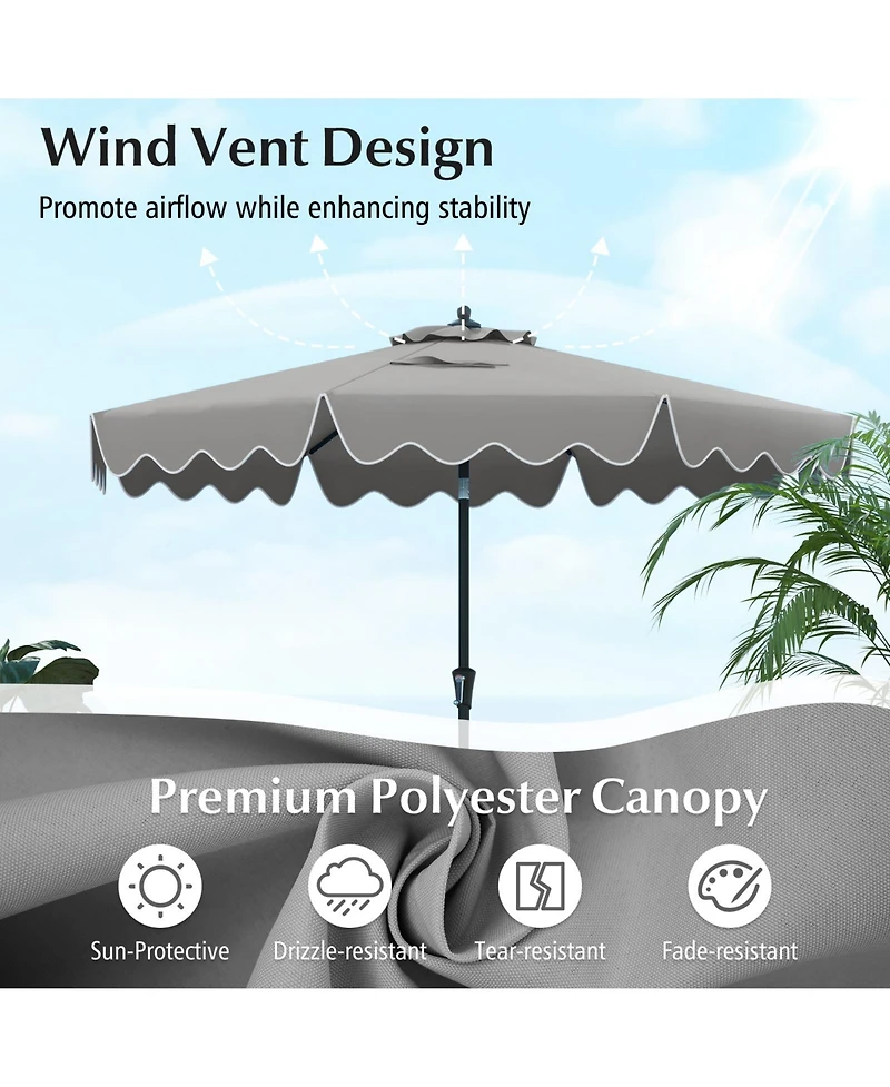 Sugift 9 Feet Patio Umbrella with Crank Handle and Push Button Tilt