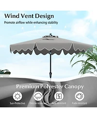 Sugift 9 Feet Patio Umbrella with Crank Handle and Push Button Tilt