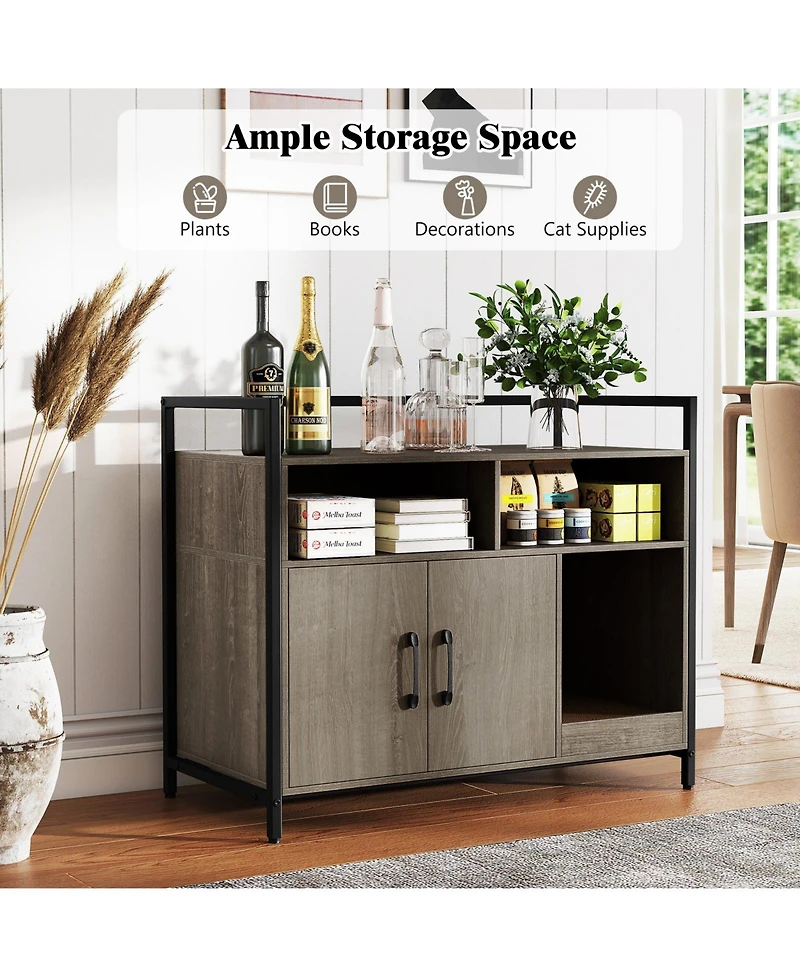 Cozito Hidden Cat Washroom 35 in Double Door Scratch Board Oak