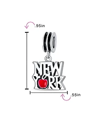 Bling Jewelry Big Apple Travel Vacation I Love New York Dangle Charm Bead Sterling Silver For Bracelet
