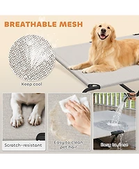 Aostirmotor Large Elevated Dog Bed Breathable mesh, sturdy steel frame, ideal for outdoor and indoor use. 60"L, perfect for large breeds