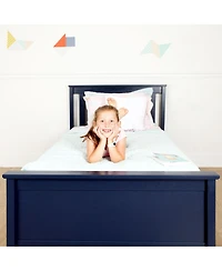 Max & Lily Twin Bed Frame with Headboard, Solid Wood Platform for Kids