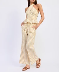 En Saison Women's Pull-On Self-Tie Waist Pants