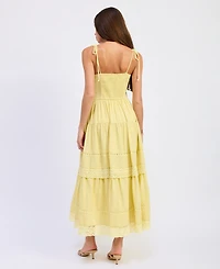 En Saison Women's Sleeveless Bustier Sweetheart Neck Maxi Dress