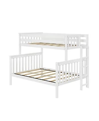 Max & Lily Solid Wood Bunk Bed, Twin over Full with Ladder on End for Kids