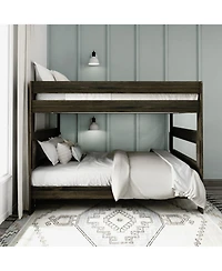 Max & Lily Farmhouse Queen Over Queen Bunk Bed for Kids Solid Wood