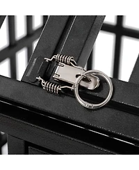 Aostirmotor 55" Heavy Duty Large Dog Crate, strong metal construction, 4 lockable wheels for mobility, secure and durable kennel ideal