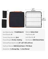 Cozito Dog Playpen 8 Panel 24x24 in Foldable Metal with Cover