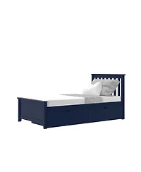 Max & Lily Twin Bed Frame with Storage Drawer, Solid Wood Platform for Kids