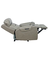 Belber Leather 41.75" Power Motion Lay Flat Recliner