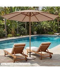 Sugift 9 Ft Patio Umbrella Outdoor Table Market Umbrella with 8 Sturdy Bamboo Ribs