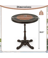 Gouun Cast Aluminum 24 in Round Outdoor Table with Weather-Resistant Finish