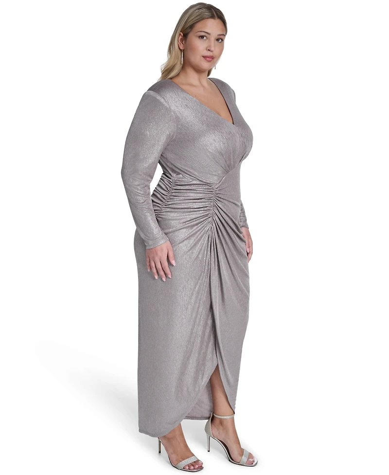 Jessica Howard Plus V-Neck Gown