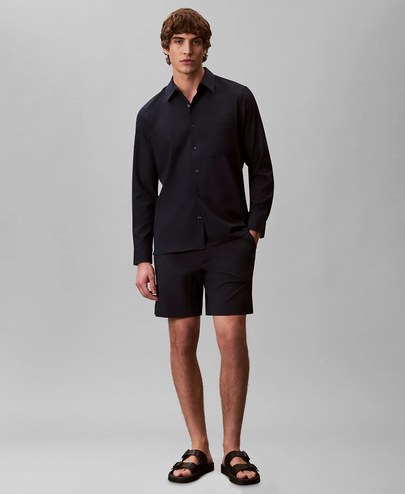 Calvin Klein Men's Collared Neck Long-Sleeve Shirt