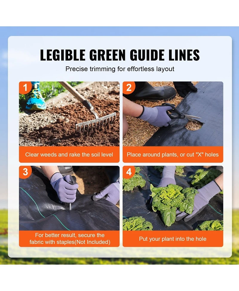 Sugift Premium Heavy Duty Weed Barrier, 4FTx300FT, Woven Geotextile for Landscaping