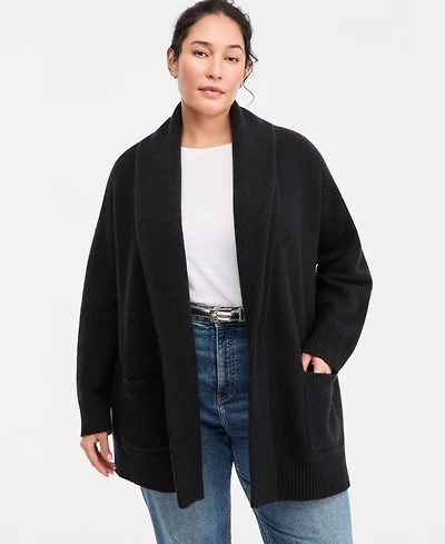 Charter Club Plus 100% Cashmere Shawl-Collar Cardigan, Macy's Exclusive