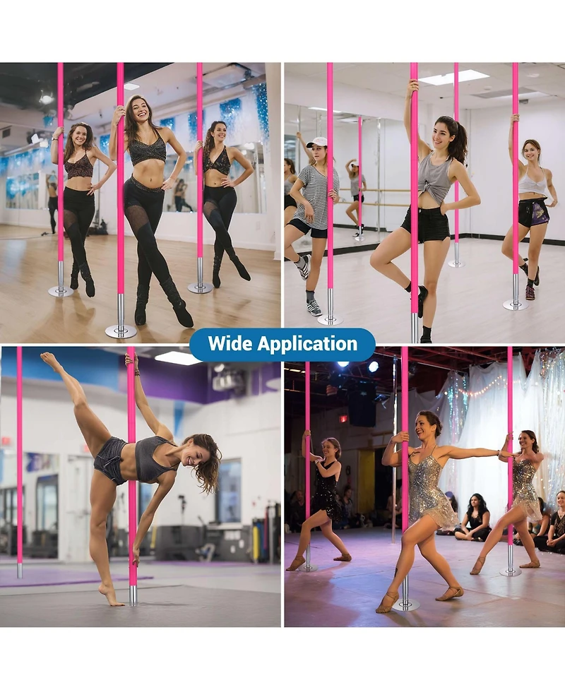 Yescom 3 Pack 9.25 Ft Silicone Spinning Static Dancing Pole for Fitness Studio Club