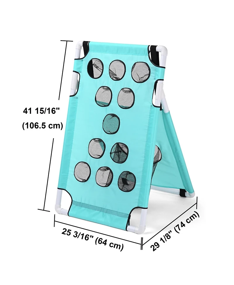 Yescom Portable Cornhole Game Set with 12 Holes Lightweight Pvc, 8 Balls and 8 Bean Bags for Pool Lawn Yard Beach