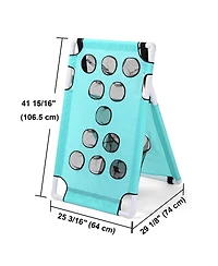 Yescom Portable Cornhole Game Set with 12 Holes Lightweight Pvc, 8 Balls and 8 Bean Bags for Pool Lawn Yard Beach