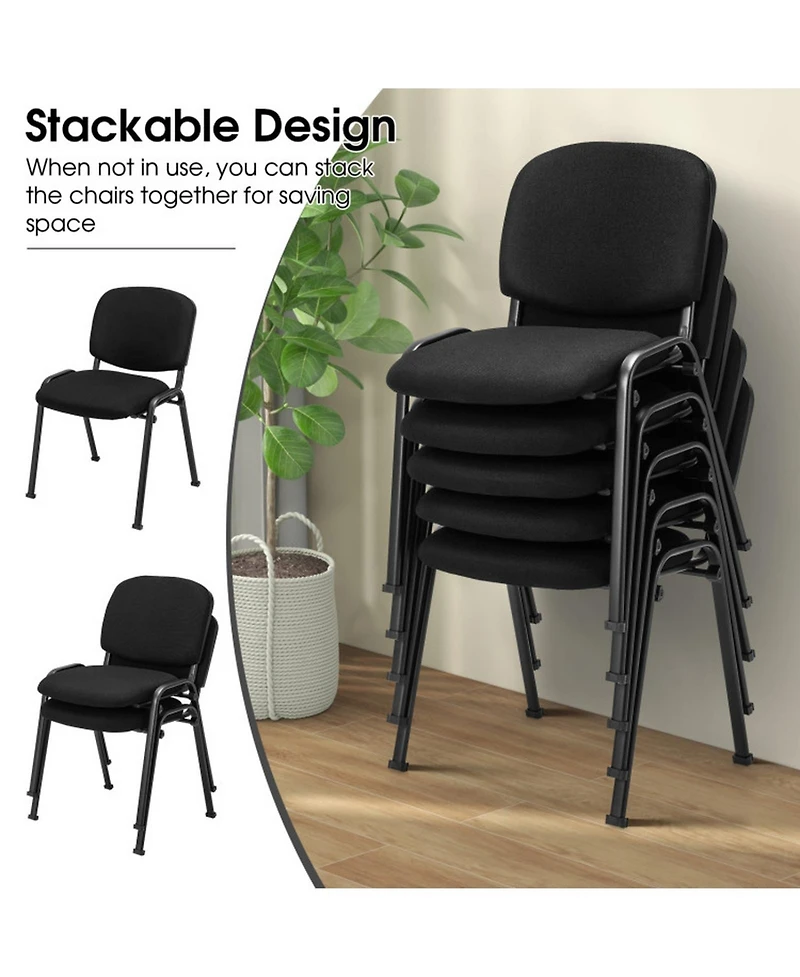 Gouun Stackable Padded Conference Chair Set of 2 with Metal Frame