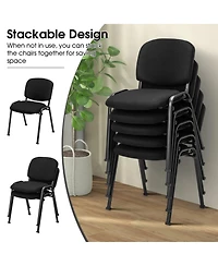 Gouun Stackable Padded Conference Chair Set of 2 with Metal Frame