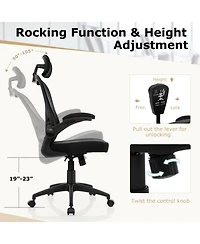 Gouun Ergonomic Mesh Office Chair with Adjustable Headrest, Lumbar Support and Flip-Up Arms