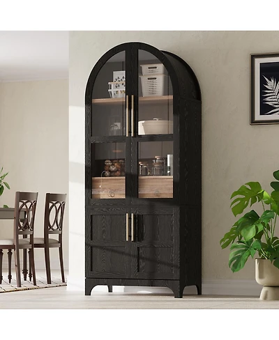 Streamdale Furniture Farmhouse 71Arched Pantry Cabinet with Storage