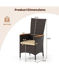 Gouun Wicker Patio Dining Chairs Set of 4 with High Backrest and Seat Cushions