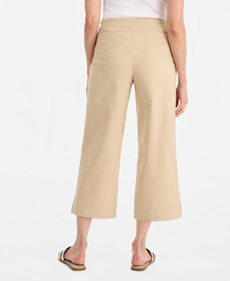 Jm Collection Women's Mid-Rise Pull-on Wide-Leg Capri Pants, Macy's Exclusive