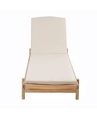 Mondawe Outdoor Teak Chaise Lounge Set of 2 with Cushions