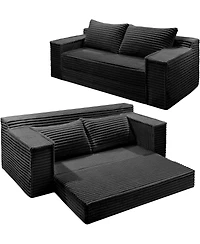 gaomon 75" Convertible Sofa Bed, Boneless Couch Bed with 2 Pillow, Folding Pull Out Couch, Loveseat Sleeper Sofa, Futon
