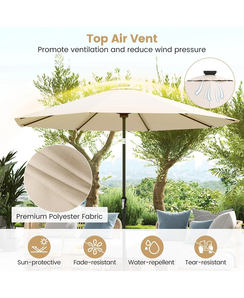 Slickblue Solar Umbrella with Multicolor Led Lights and Tilt