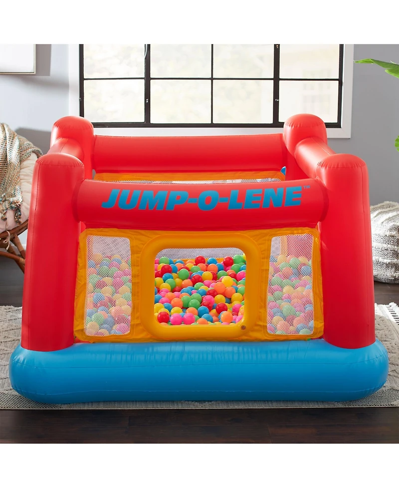 Intex Inflatable Jump-o-Lene Trampoline Bounce House with Crawl-Thru Door & Net