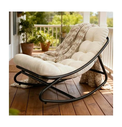 gaomon Outdoor Rocking Chair with Thick Cushion
